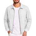 thumbnail image 4 of FchengtaiS Men's Full Zip Up Bomber Jackets Long Sleeve Turndown Collar Lightweight Coat Windproof Outerwear with Zip Pocket, 4 of 7