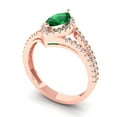 thumbnail image 2 of 1.2 tcw Simulated Emerald Cocktail Fashion Ring for Women, 18K Rose Gold, 2 of 5