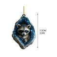 thumbnail image 2 of Owl Raccoon Christmas Decoration - 2D Flat Print Acrylic Small Pendant for Christmas Trees, Cute Animal-Themed Ornament, Lightweight and Easy to Hang, Ideal for Xmas Parties, 3in, E, 2 of 6