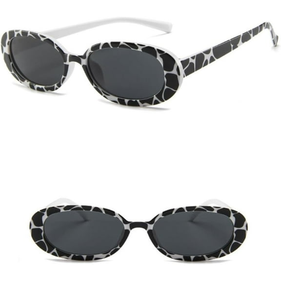 Oval Frame Sunglasses Cow Color Sun Shades Glasses Small Women Eyeglasses