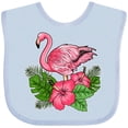 thumbnail image 3 of Inktastic Flamingo with Tropical Flowers Boys or Girls Baby Bib, 3 of 4