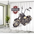 thumbnail image 5 of Ambesonne Vintage Shower Curtain, Old Classic Motorcycle, 69"Wx84"L, Black Beige, 5 of 5