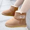 thumbnail image 3 of Zapatos de algodón acolchados de terciopelo para niños y niñas, botas de nieve de piel para bebés, botas antideslizantes de fondo suave para otoño e invierno, 3 of 6