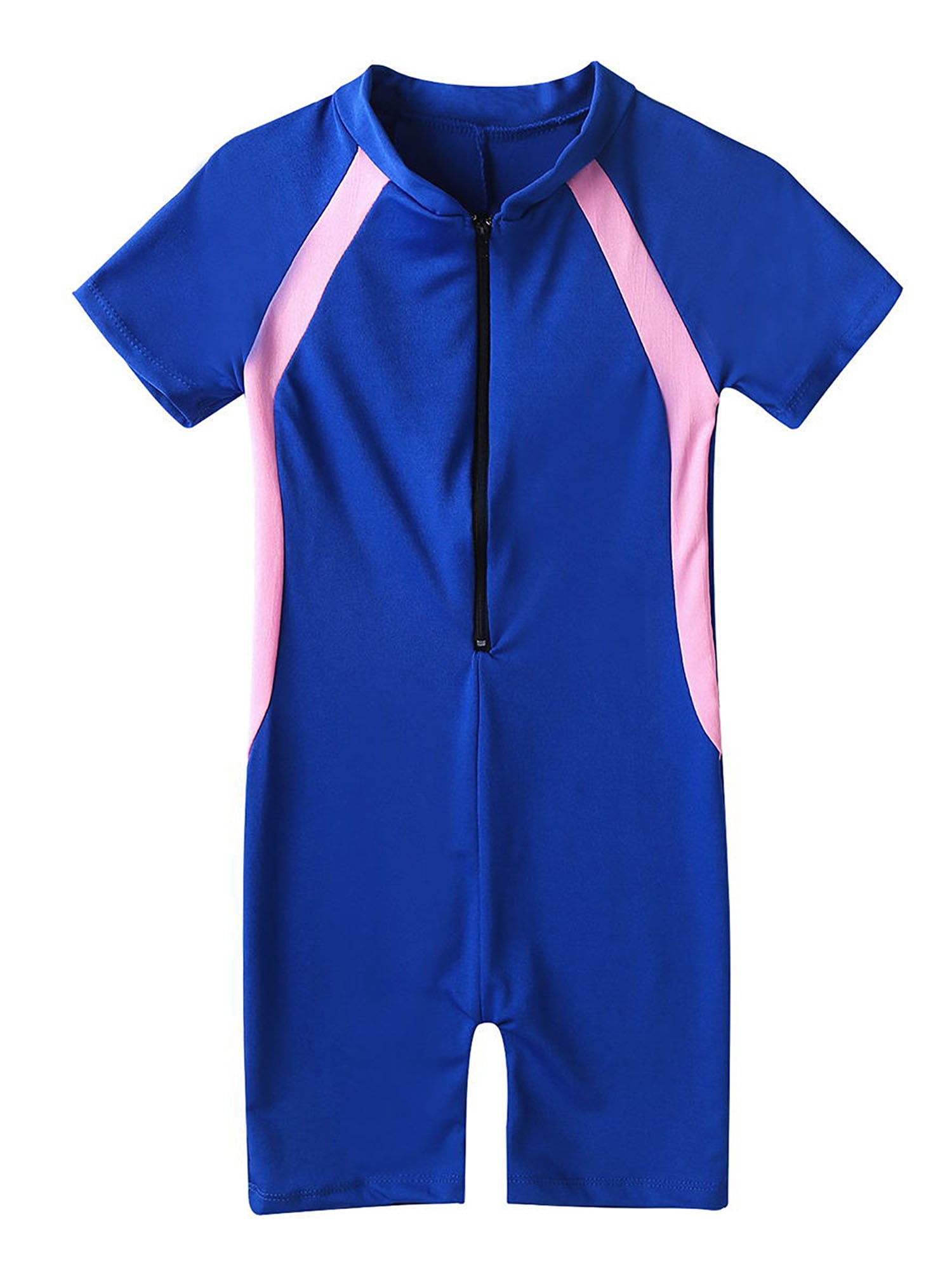 iEFiEL Kids Girls Swimsuit Onepiece Short Sleeves Bathing Suit Rash