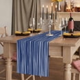 thumbnail image 2 of Table Runners 70 Inches Long Dress Scarves, Vintage Wave Lines Farmhouse Coffee/Dining/Kitchen Table Decor, Holiday Table Runner, Classic Minimalist Striped Navy Blue 13x70 Inch, 2 of 9