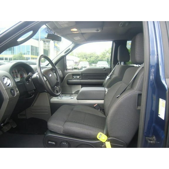 F365 2004-2008 Ford F150 Xcab Exact Fit Seat Covers Front Bucket Seats with Adjustable Headrests and Integrated Seat Belts in Gray Velour