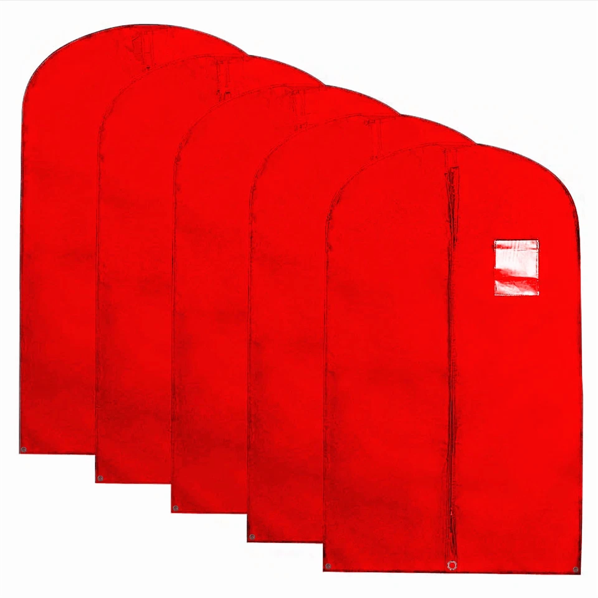 CIRCLE- 54" Clothes Cover Garment Storage Bags Travel Zipped Long Dress Bags Color Red