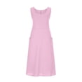 thumbnail image 3 of SBYOJLPB Women's Sleeveless Round Neck Spring and Summer Solid Color Dress, 3 of 6