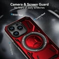 thumbnail image 5 of ShellTech for iPhone 15 Pro case Compatibe with Mag Safe compatibility and a 360-degree rotatable ring stand feature,Red, 5 of 7