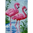 thumbnail image 1 of Rug Making Latch Hooking Kit | Flamingo Love (58x87cm blank canvas), 1 of 9