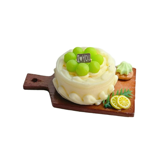 Pastel de casa de muñecas Hugo artesanía de comida en miniatura 3D escena de vida de panadería de jardín de hadas 1:6 1:12 Estilo D