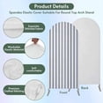 thumbnail image 3 of Navy Blue Striped Arch Backdrop Cover, Spandex Fitted Wedding Arch Cover, Navy Blue White Stripes Farmhouse Round Top Stand Covers for Birthday Ceremony Bridal Shower Party Decor 6x2.6 Ft, 3 of 9