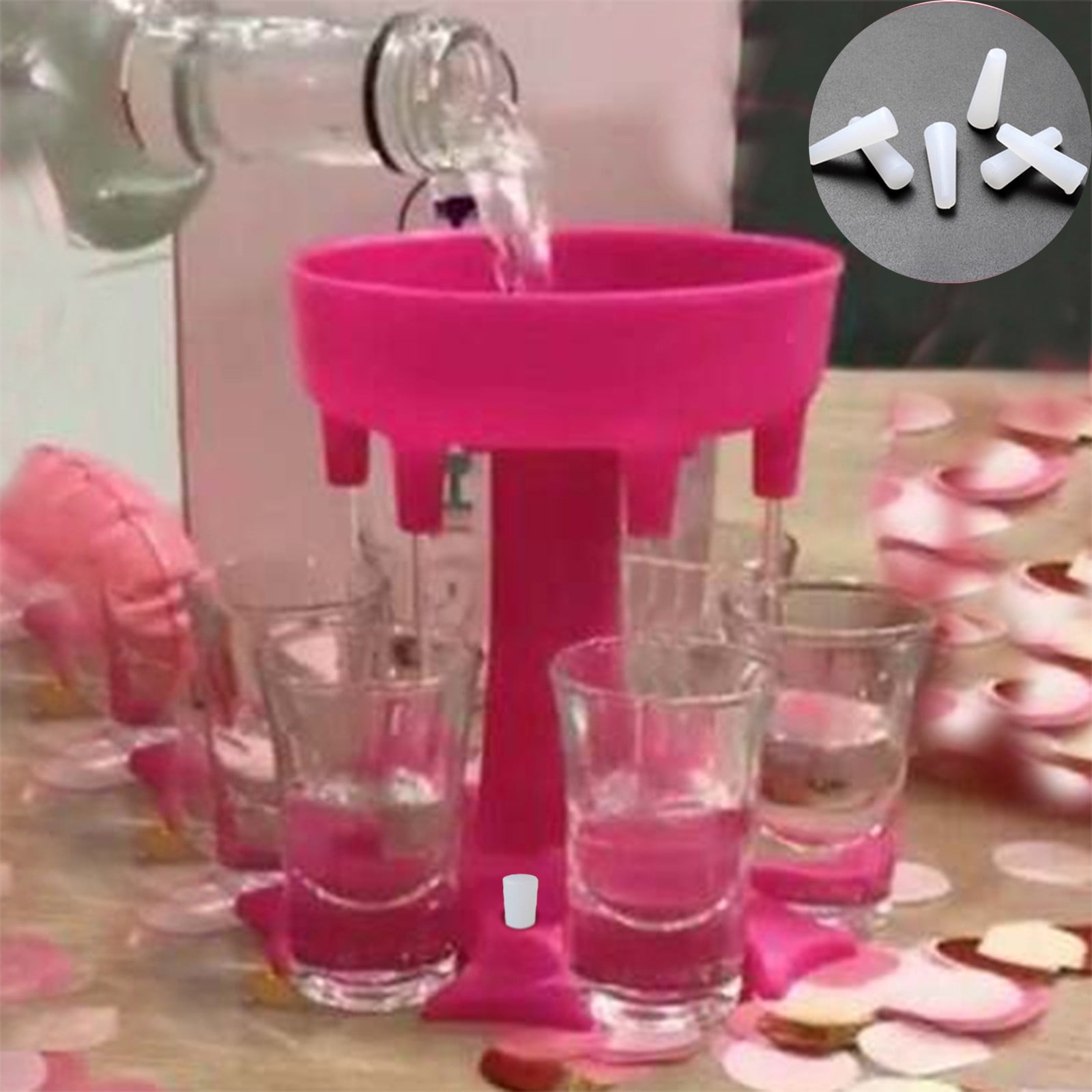 6 Shot Glass Dispenser and Holder Dispenser For Filling Liquids, Shots