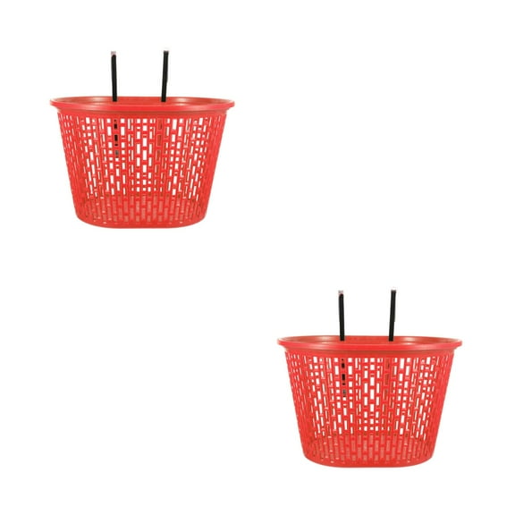Masteelf 2pcs Front Bike Basket Handlebar Basket for Mountain Bike Accessories Bike Frame Basket Dark Red
