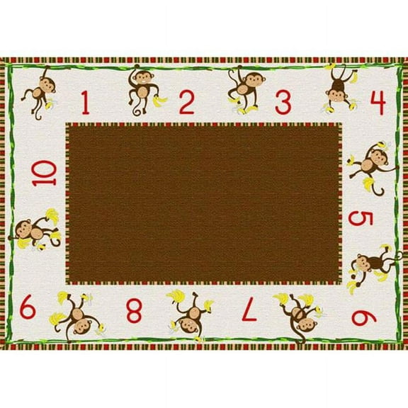 Flagship Carpets PE424-32 Rectangle Cushy 10 Counting Monkeys Carpet- 6 ft. x 8 ft. 4 in.