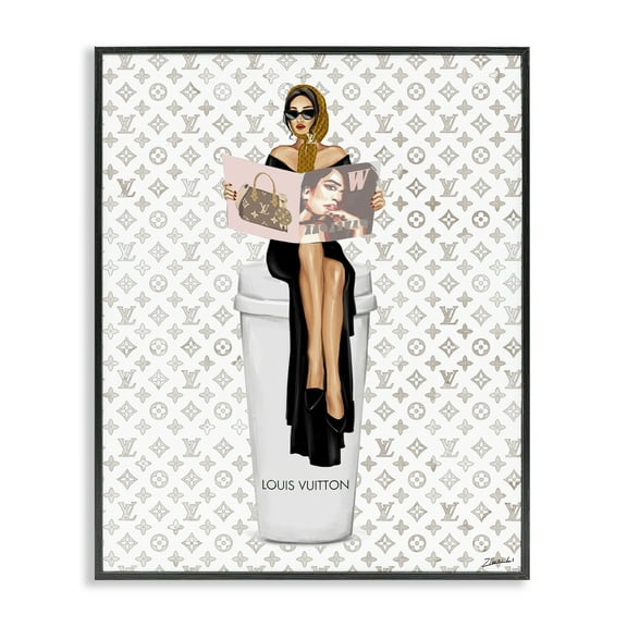 Stupell Industries High Fashion Woman Beauty & Fashion Painting Black Framed Art Print Wall Art, 11 x 14