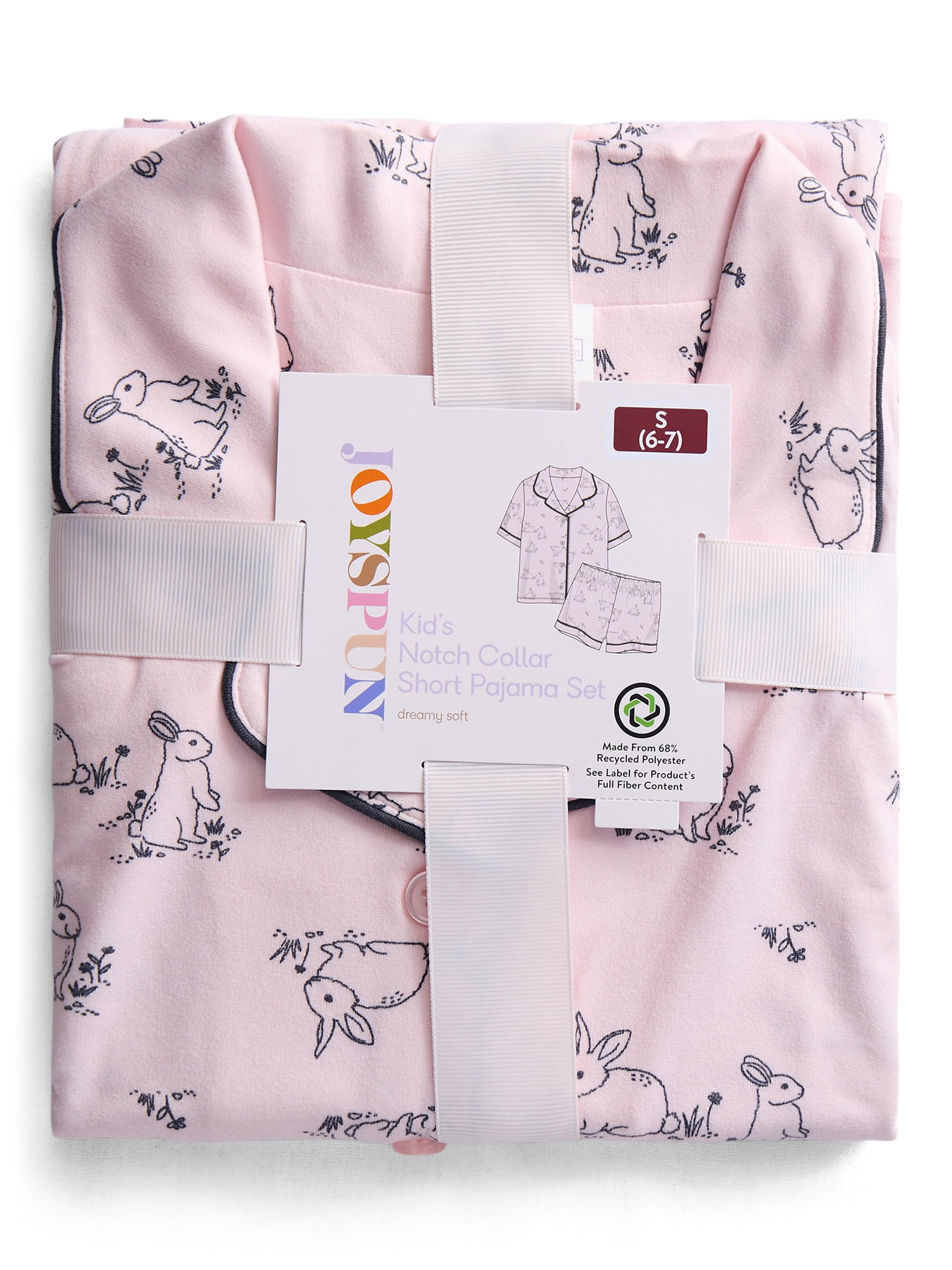 Joyspun Girls Mommy and Me Notch Collar Top and Shorts Family Matching Pajama Set, Sizes XS-XXL