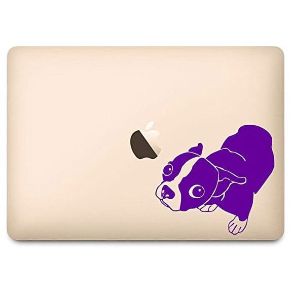 Purple Molly the Boston Terrier Decal for 12" Macbook