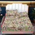 thumbnail image 5 of Pzuqiu Camo Deer Bow 3 Piece Bed Sheet Set with 2 Pillowcases,Easy Care,Elastic Deep Pocket Design,Full Size Bedding Fitted Sheet, Great for Rental, Apartment with 2 Pillowcases, 5 of 7