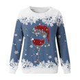 thumbnail image 4 of Suitable Christmas Sweaters For Women Teen Girls Long Sleeve Crewneck Sweatshirt Cute Reindeer Graphic Xmas Shirts, 4 of 4