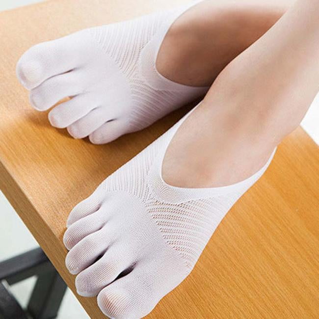 Women Cotton Blend Lace Antiskid Invisible Low Cut Socks Toe Ankle Soc SL