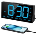 thumbnail image 1 of GOLOZA Despertadores digitales para dormitorios, reloj digital con 4 niveles de brillo + apagado, alarmas duales personalizables, puerto USB, memoria de apagado, repetición, DST, 12/24H, reloj de escr, 1 of 5