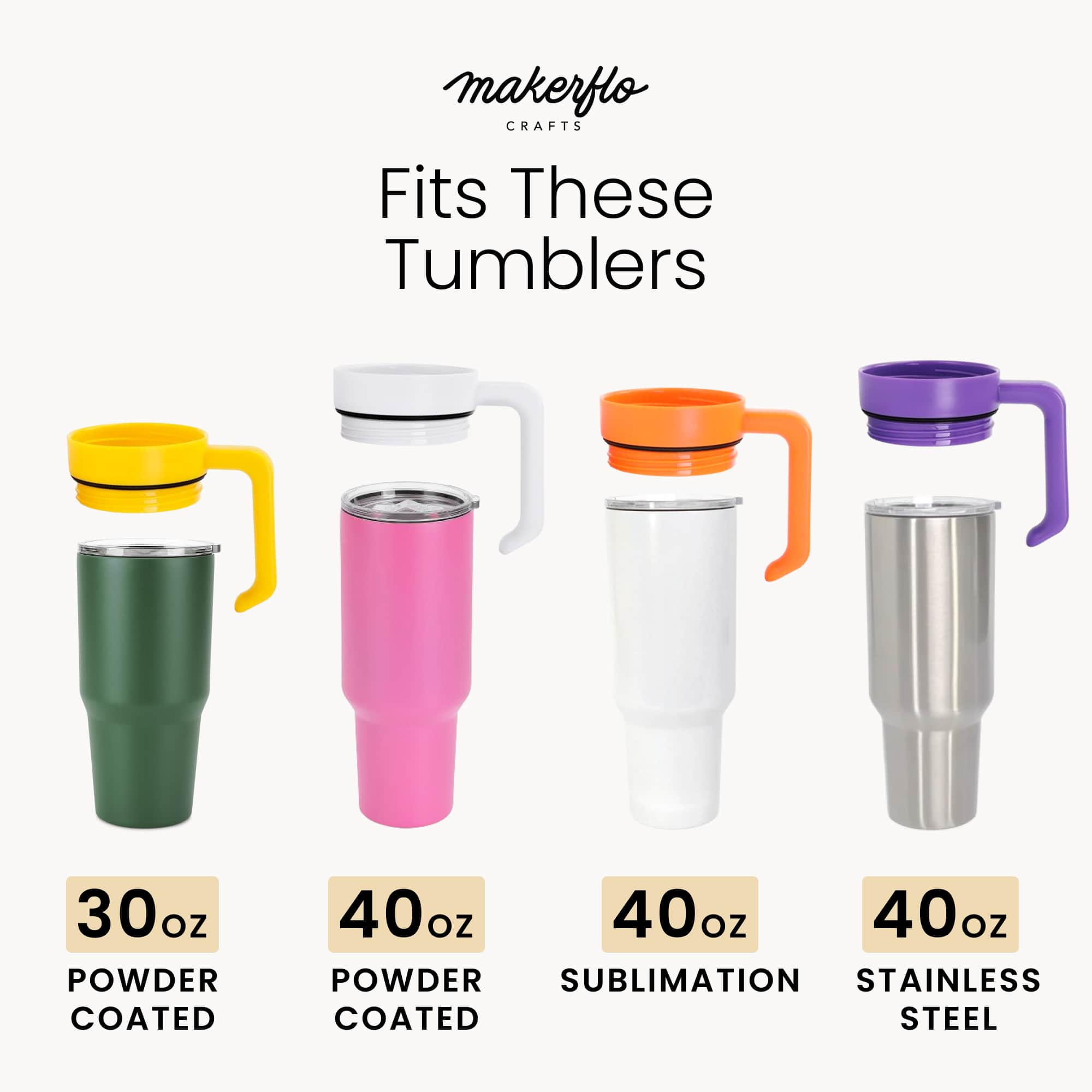 MakerFlo Tumbler Handle for 30oz & 40oz Tumblers, Ideal for MakerFlo Tumbler Handle for 30oz & 40oz Tumblers, Ideal for