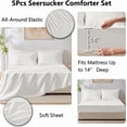 thumbnail image 5 of "Queen Comforter Set White Seersucker, 7-Piece Bed in a Bag, Luxury Soft Down Alternative Comforter, Sheets, Pillowcases & Shams, All Season Bedding Set", 5 of 5
