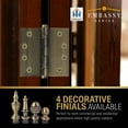 thumbnail image 5 of EMBASSY Door Hinge 3.5 x 3.5 Solid Brass Antique Brass with Acorn Tips, 5 of 7
