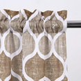 thumbnail image 2 of 3 Pcs Kitchen Curtains Set, Moroccan Pattern Kitchen Tier Curtains and Valance Set for Bathroom, Rod Pocket Tailored Kitchen Curtain Set,36-inch, Brown/Taupe, 2 of 6