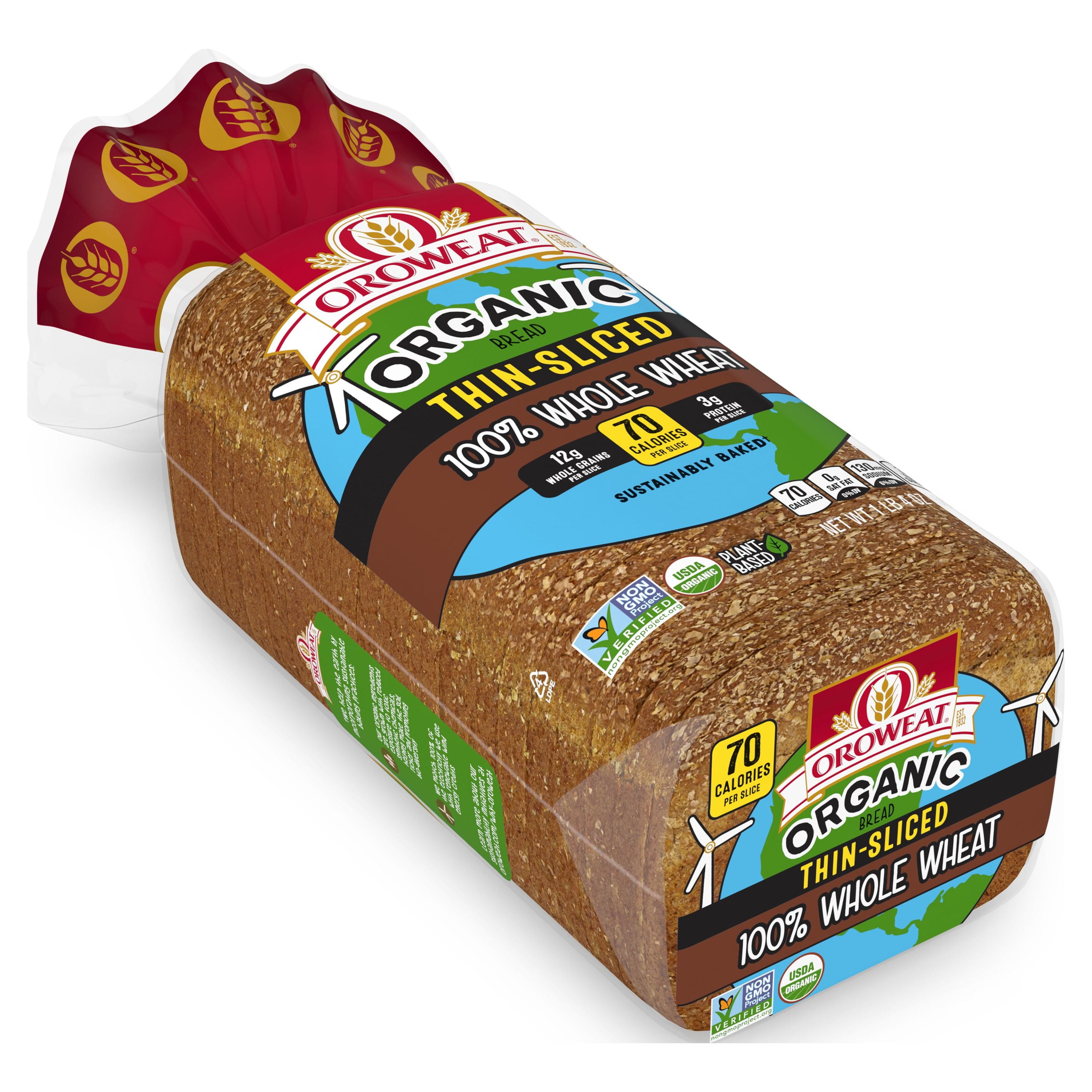 Bjorg Organic 3 Grain Wholemeal Bread, pre-sliced
