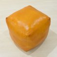 thumbnail image 5 of Square Shaped Goat Leather Handmade Eco-Friendly Mustard Pouf - Square Shape Pouf, 14" x 14"x 14", Plain Solid Pouf, Goat Leather Pouf, Recycled Foam with Fibre Fill Stuffed Pouf, Leather Seating Pouf, 5 of 7