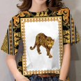 thumbnail image 1 of Camisetas de manga corta para mujer, Tops 3D, camisas barrocas de lujo, ropa de diseñador, camiseta informal de gran tamaño con cuello redondo, 1 of 4