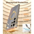 thumbnail image 6 of for Samsung Galaxy S24 Ultra Case with Magnetic Ring Stand,[Compatible with MagSafe][Military Drop Protection] Shockproof Protective Slim Phone Case for S24 Ultra, Grey, 6 of 17