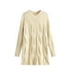 thumbnail image 1 of Suéter de cuello redondo para mujer, jersey de gran tamaño con cuello redondo, jersey de otoño de punto trenzado, manga larga, suéteres cortos gruesos, vestidos, suéter para mujer, 1 of 2