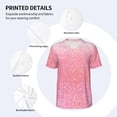thumbnail image 3 of Lsque Sparkly Pink Glitter Pattern Mens Polo Golf Shirts Funny Graphics Shorts Sleeve Button Shirts Baseball T-shirt-Medium, 3 of 7
