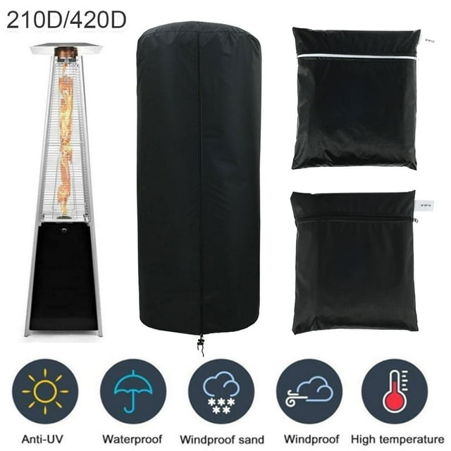 DEBGFS Housse de Chauffage Pyramide au Gaz Robuste pour Patio, Housse de Jardin Imperméable et Protectrice, Support Extérieur, Housses de Chauffage Oxford au propane Imperméables et Robustes avec Fermeture Éclair pour Jardin et Cour