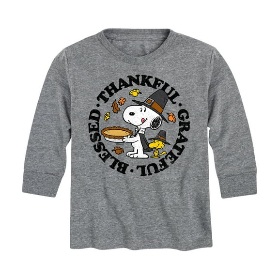 Peanuts - Thankful, Grateful, Blessed - Toddler And Youth Long Sleeve Graphic T-Shirt