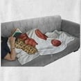 thumbnail image 6 of Peanut Butter Soft Flannel Fleece Throw Blanket, Peanut Sketch of Kernel and Fresh Groundnut in Shell, Cozy Plush for Indoor and Outdoor Use, 60" x 80", Pale Brown Salmon, by Ambesonne, 6 of 6