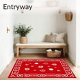 thumbnail image 3 of ODIKA 2'x3' Machine Washable Non-Slip Area Rug, Joyful Ornament Seasonal Hearth Embellishment High Traffic Rug, Red, 505871, 3 of 7