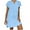 Light Blue, variant on Jophufed Womens Summer Dresses Plus Size Short Sleeve V-Neck Casual Hot Vacation Solid Color Party Beach Mini Shirt Dress