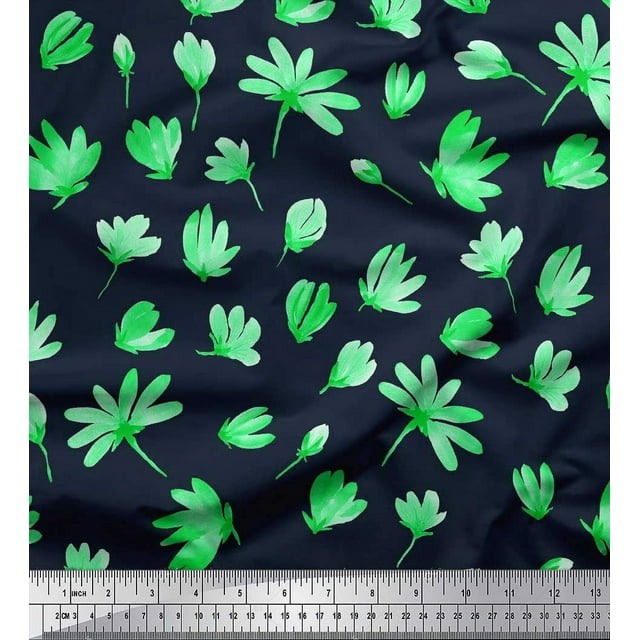 Soimoi Rayon Fabric Artistic Flower Print Fabric by The Yard 56 Inch Wide