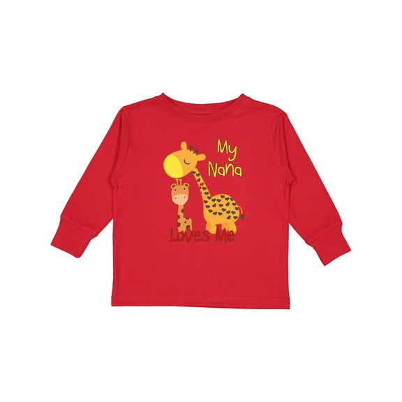 Inktastic My Nana Loves Me Giraffe Boys or Girls Long Sleeve Toddler T-Shirt