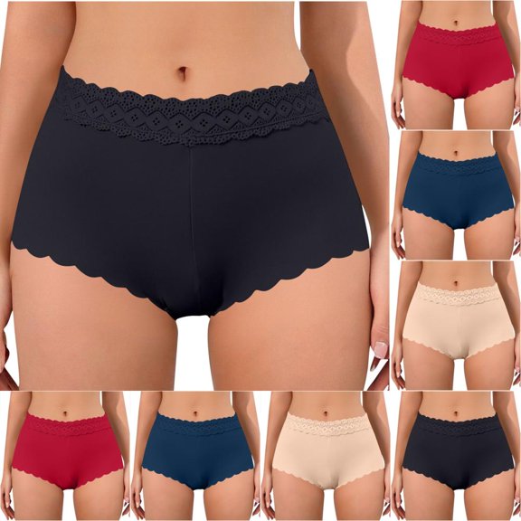 Bxsruta Women's Soft Breathable Lace Hip-Hugging Panties for Daily Wear and Comfortable Sleep