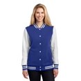 thumbnail image 1 of Sport-Tek® Ladies Fleece Letterman Jacket. LST270 Real Real/ Blanco 3XL deporte-tek LST270, 1 of 1