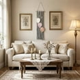 thumbnail image 4 of Macrame Wall Hanging 26.77x7.87 Inch Handwoven Cotton Rope Leaf Tapestry with Wooden Bead Fringe for Bedroom Headboard Living Room Boho Wall Decor, 4 of 6