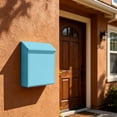 thumbnail image 5 of Wall Mounted Mailbox, Locking Mailbox Heavy Duty Metal Postbox with Lock for Outside House Gate Decor, Weatherproof Wall Hanging Mail Drop Box Newspaper Holder,Blue, 5 of 5