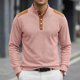 thumbnail image 4 of Camisetas de Verano de Manga Larga para Hombres Cuello de Pie Bloque de Color Botón Parchado Blusa Casual, Nylon Suave Spandex, 4 of 5