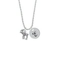 thumbnail image 2 of Delight Jewelry Silvertone Moose Silvertone Script Initial Disc - E - Charm Necklace, 20"+3", 2 of 4