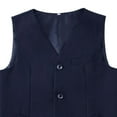 thumbnail image 5 of Boy's Formal Suit Vest Solid Dress Waistcoat Vest with Pockets for Wedding Pageant and Performance Elegant Sleeveless with Adjustable Back, Size 3-17 Years,Color:Blue,11-12 Years, 5 of 7